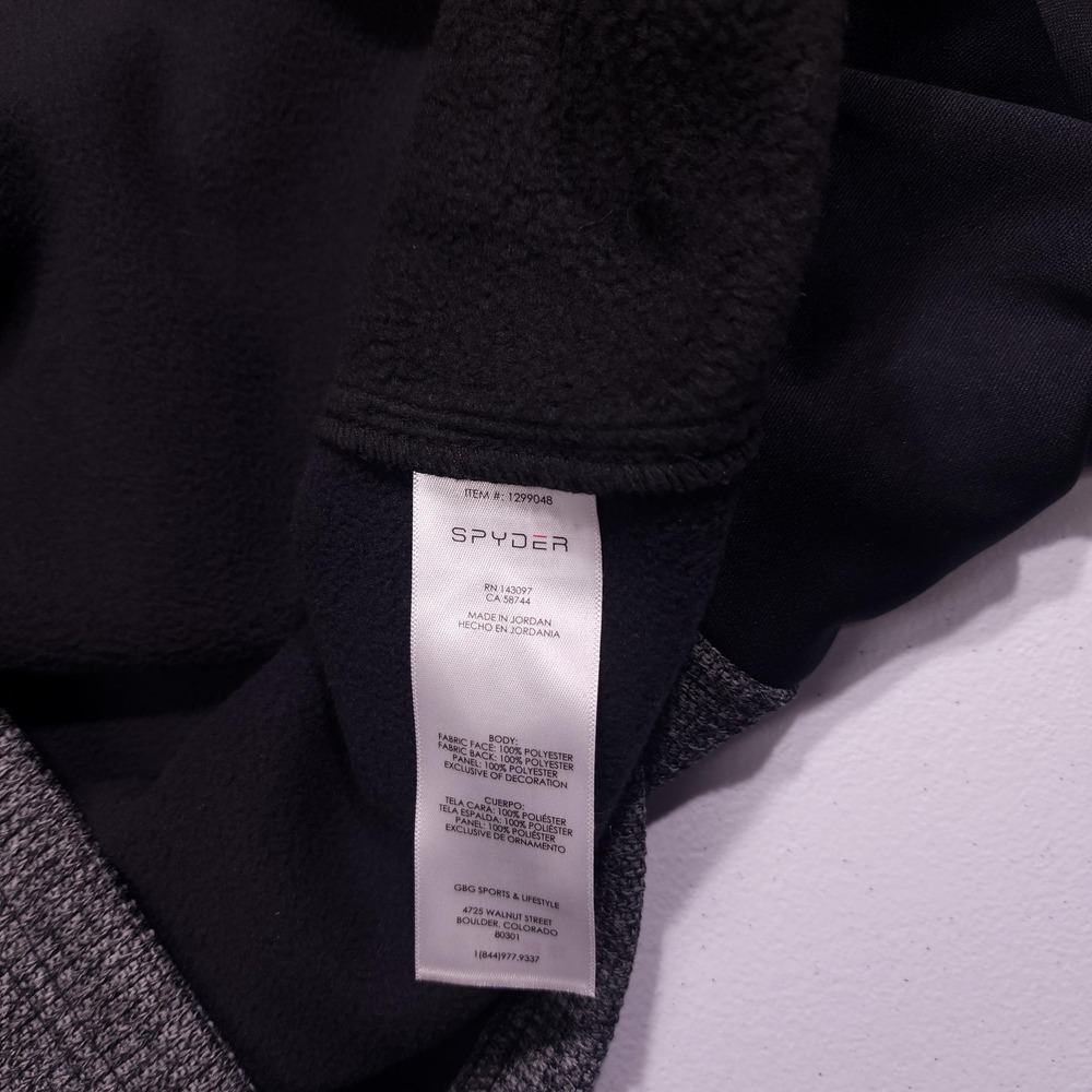 Spyder 1/4 Zip Pullover Mens Medium Gray Fleece Thermal Ski Top - Picture 11 of 15